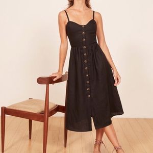 Reformation Black Midi Dress